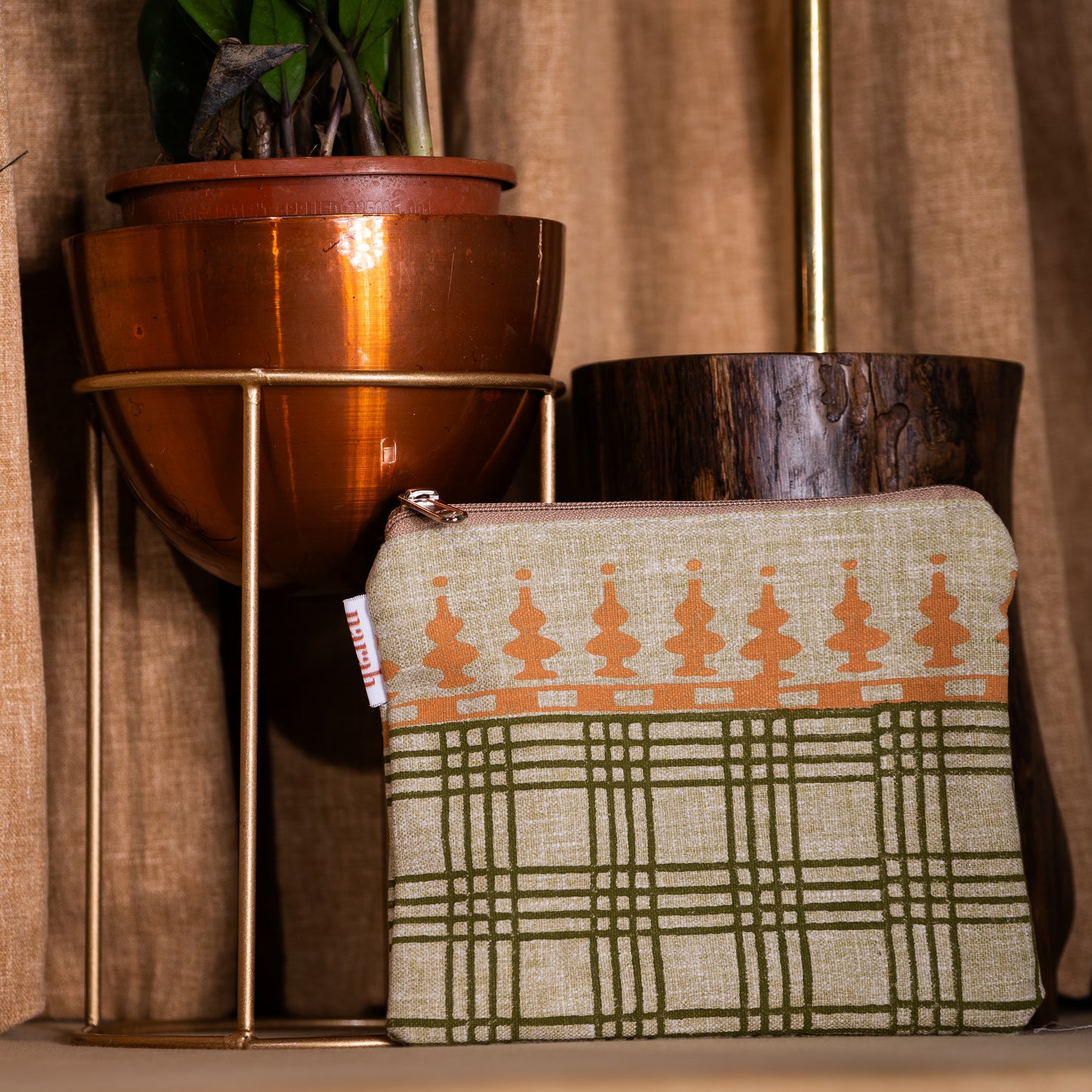 Multipurpose Botanical Green Pouch
