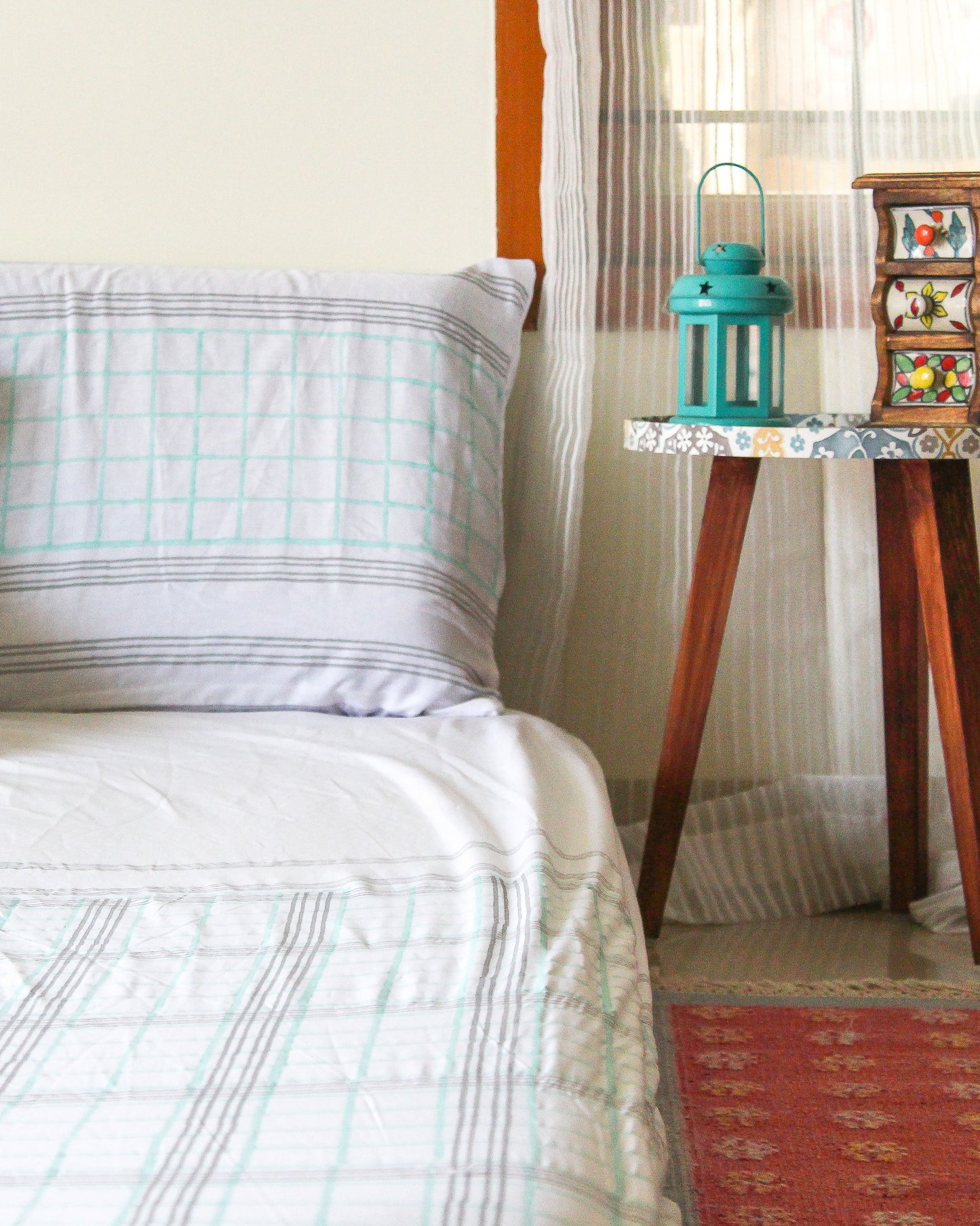 Madras Checks Fitted Bedsheet
