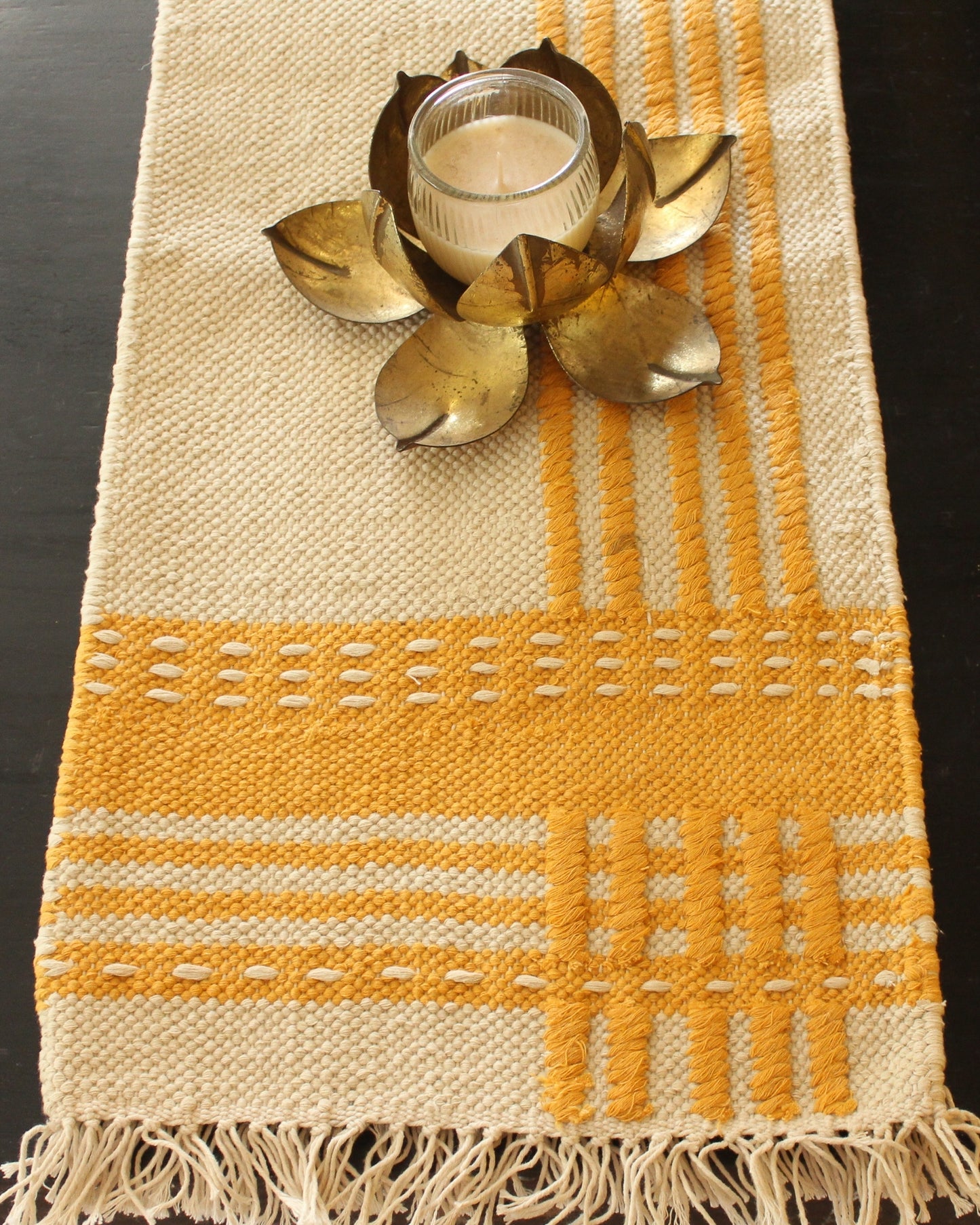 Mustard Yellow Marg Hand Woven Runner