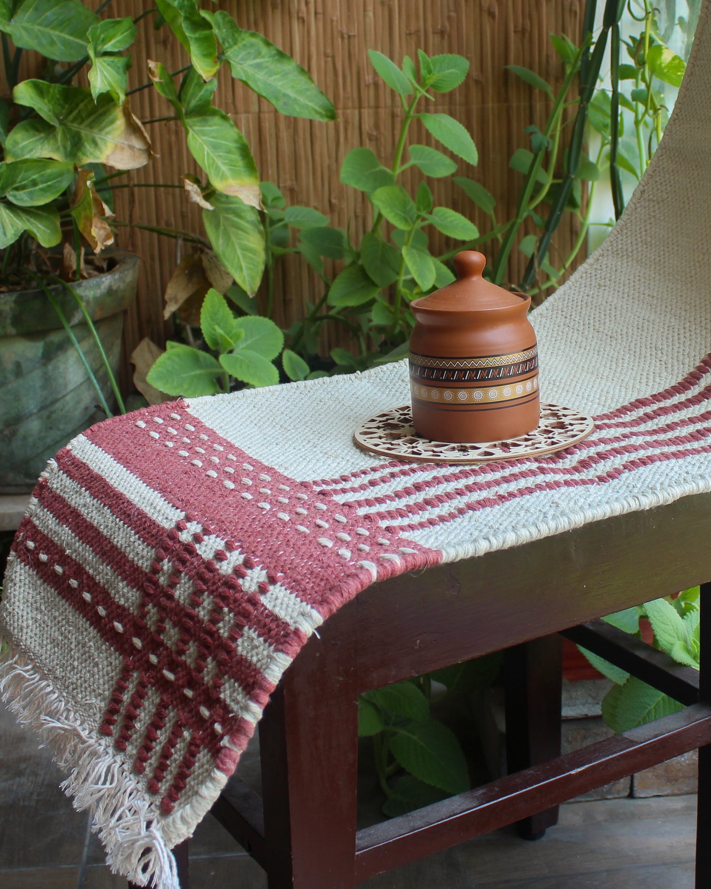 Terracotta Red Marg Hand Woven Runner