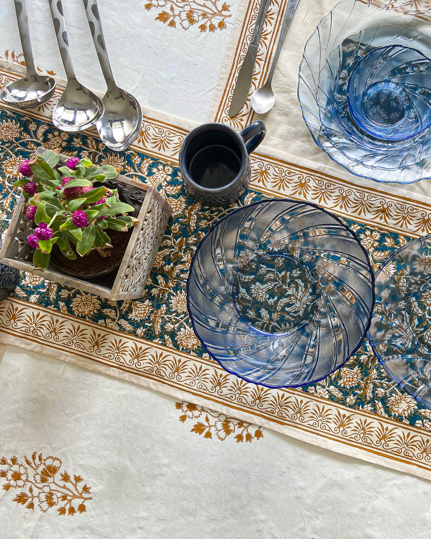 Mughal Hand Block Printed Runner