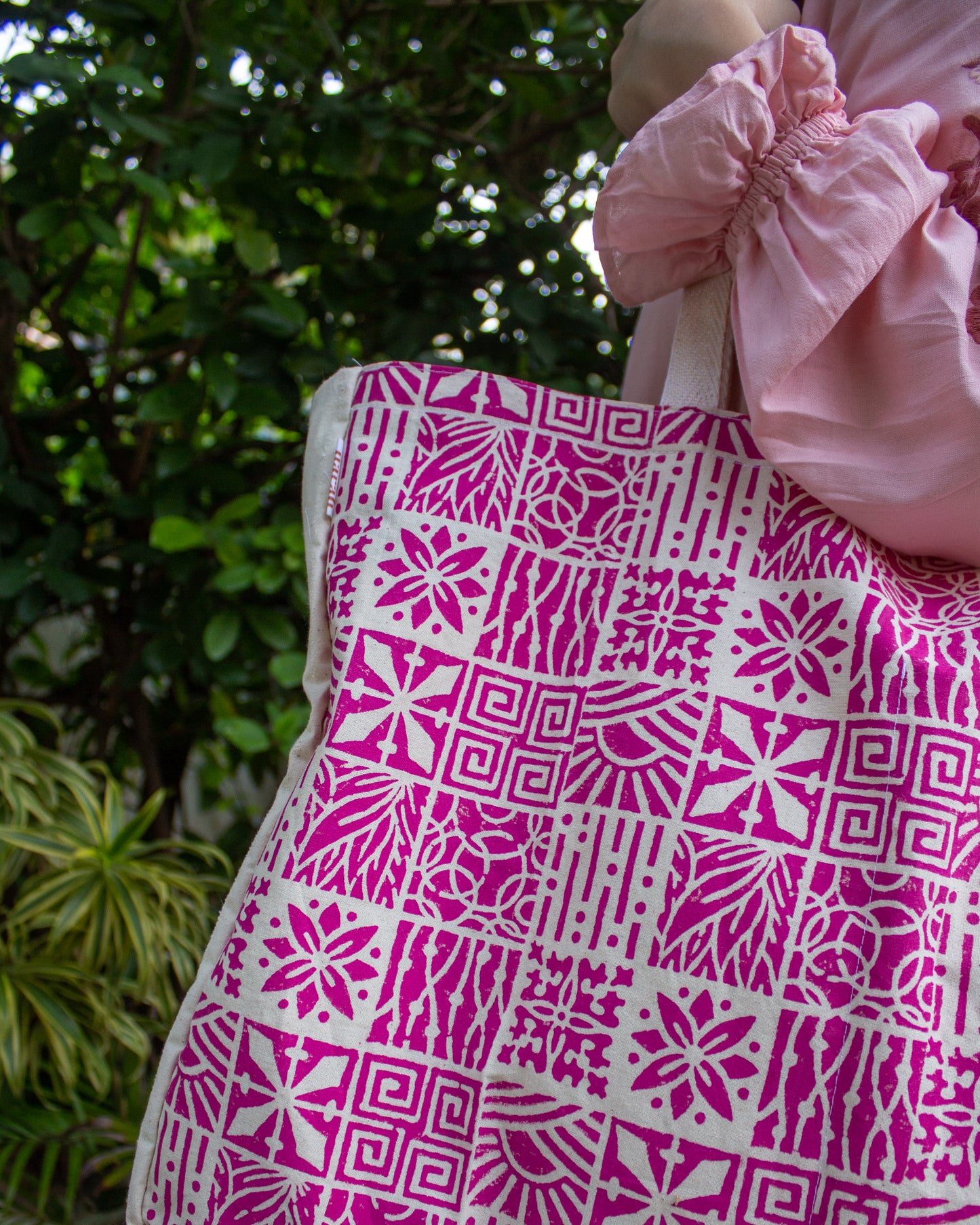 Fuchsia Pink Market Tote Bag