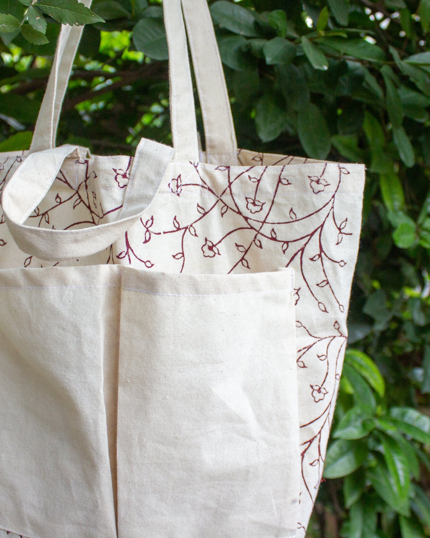 Floral Double Hand Tote Bag