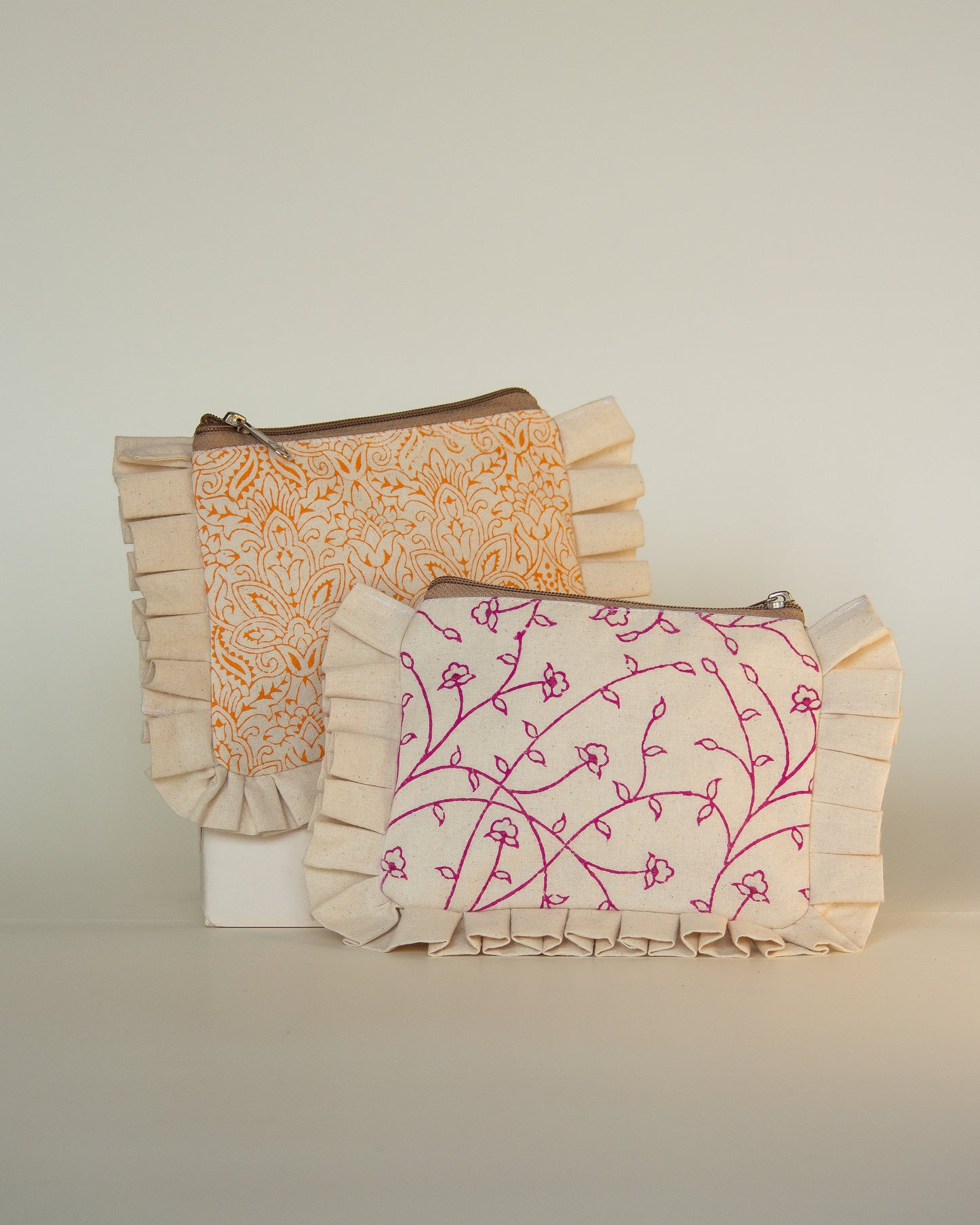 Purple Vine Pleated Pouch