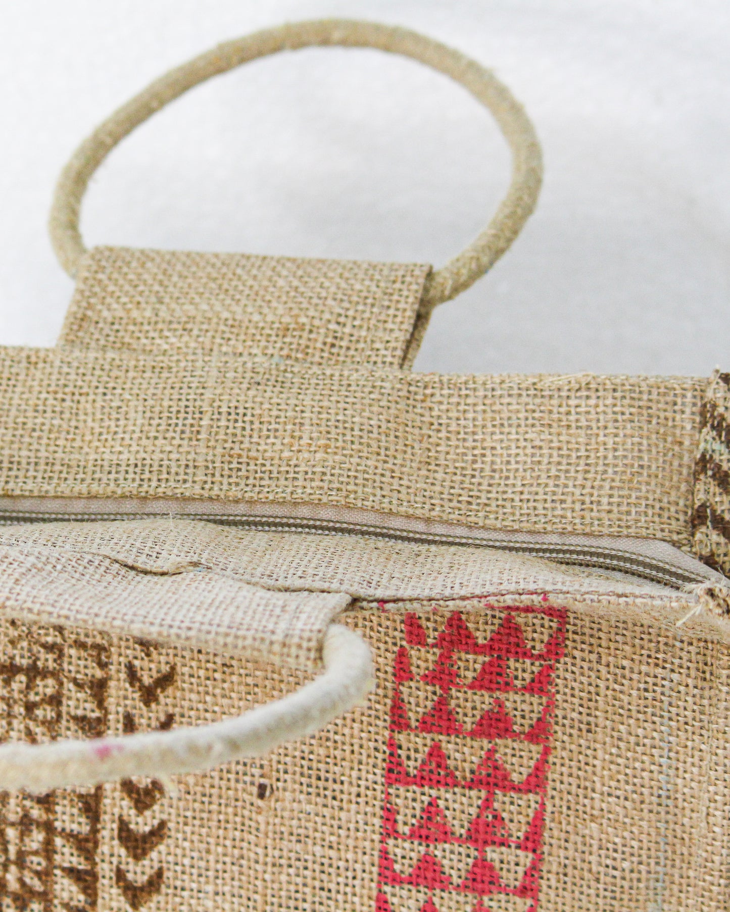Taupe Jute Lunch Bag