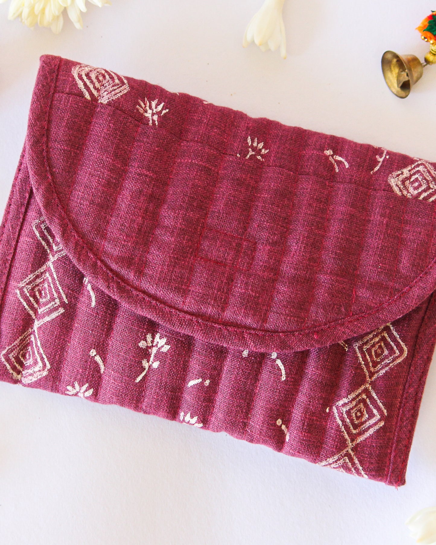 Guldasta Violet Hand Block Printed Purse