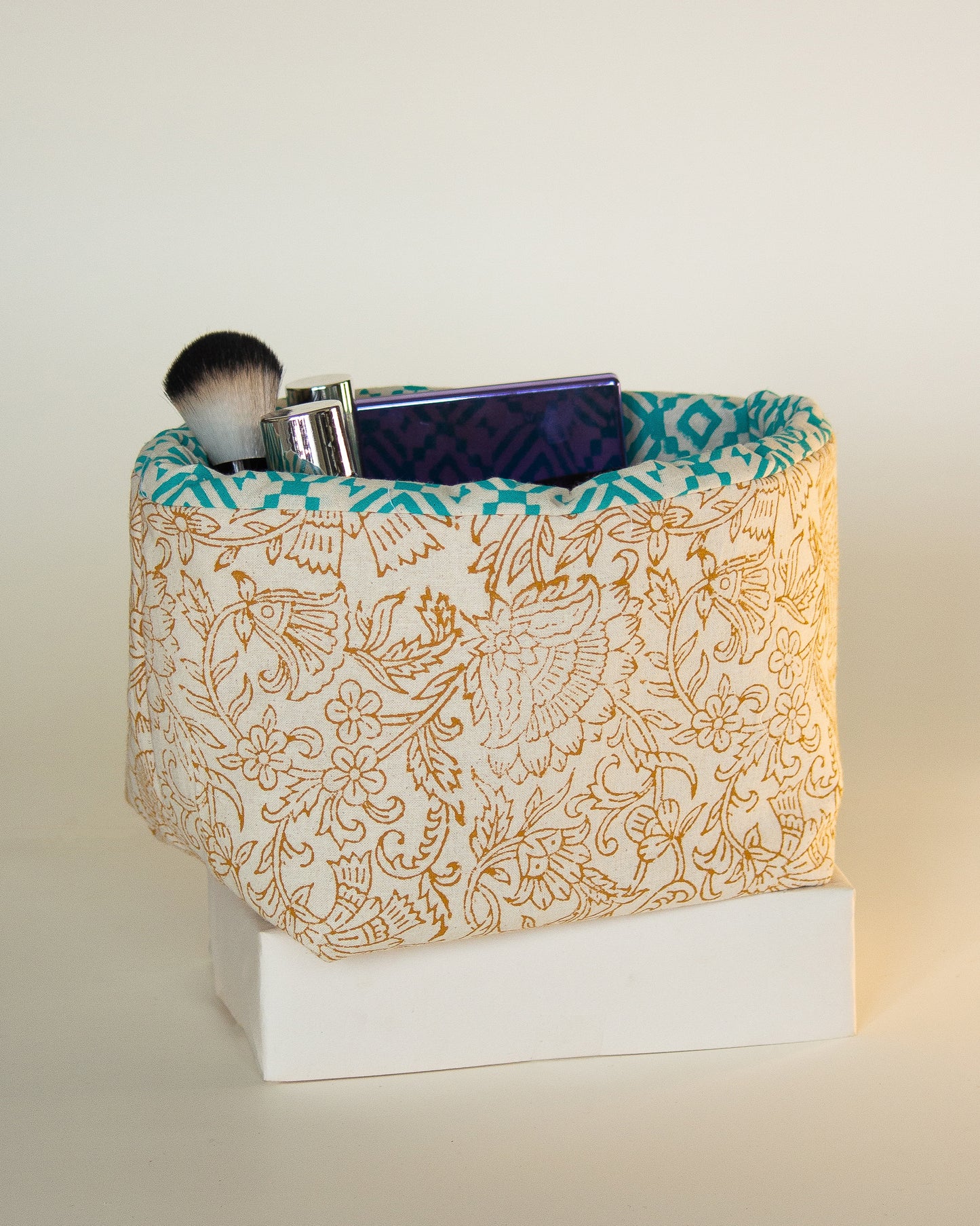 Ochre Hand Block Printed Organiser