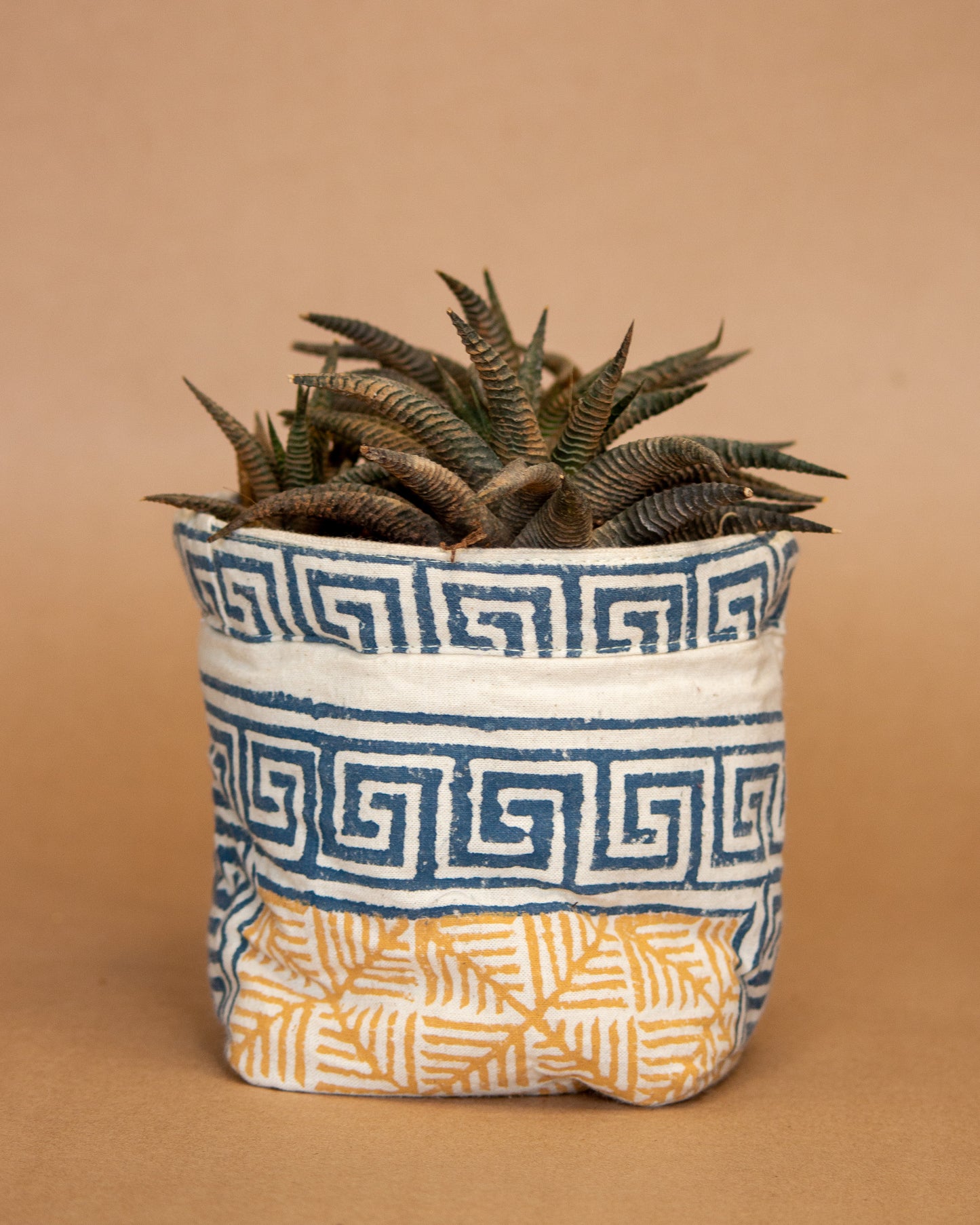 Greek Hand Block Printed Fabric Planter