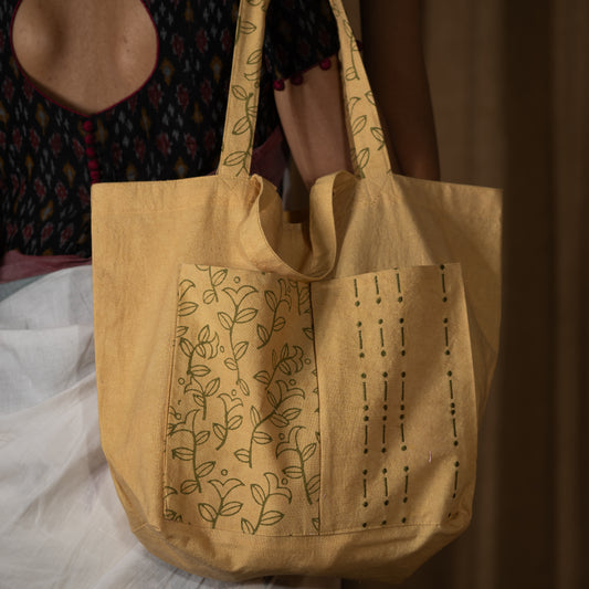 Sunny Yellow Double Hand Tote Bag