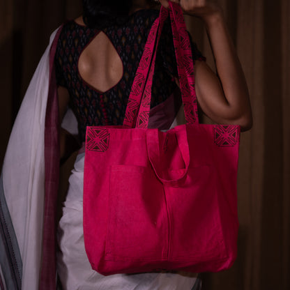 Charming Pink Double Hand Tote Bag