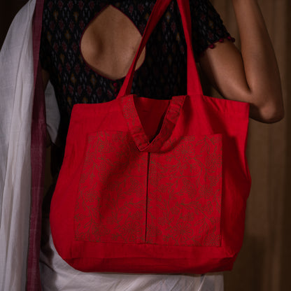 Rustic Red Double Hand Tote Bag
