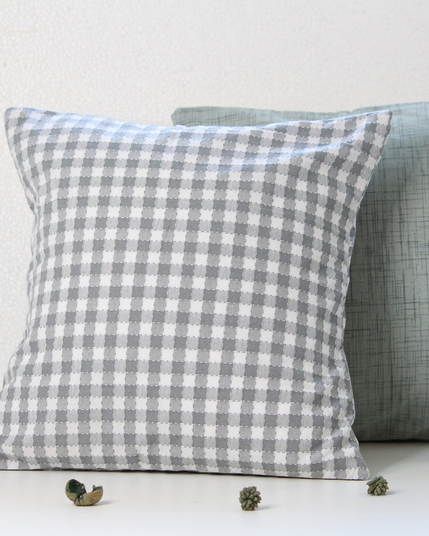 Stella Grey Embroidered Cushion Cover