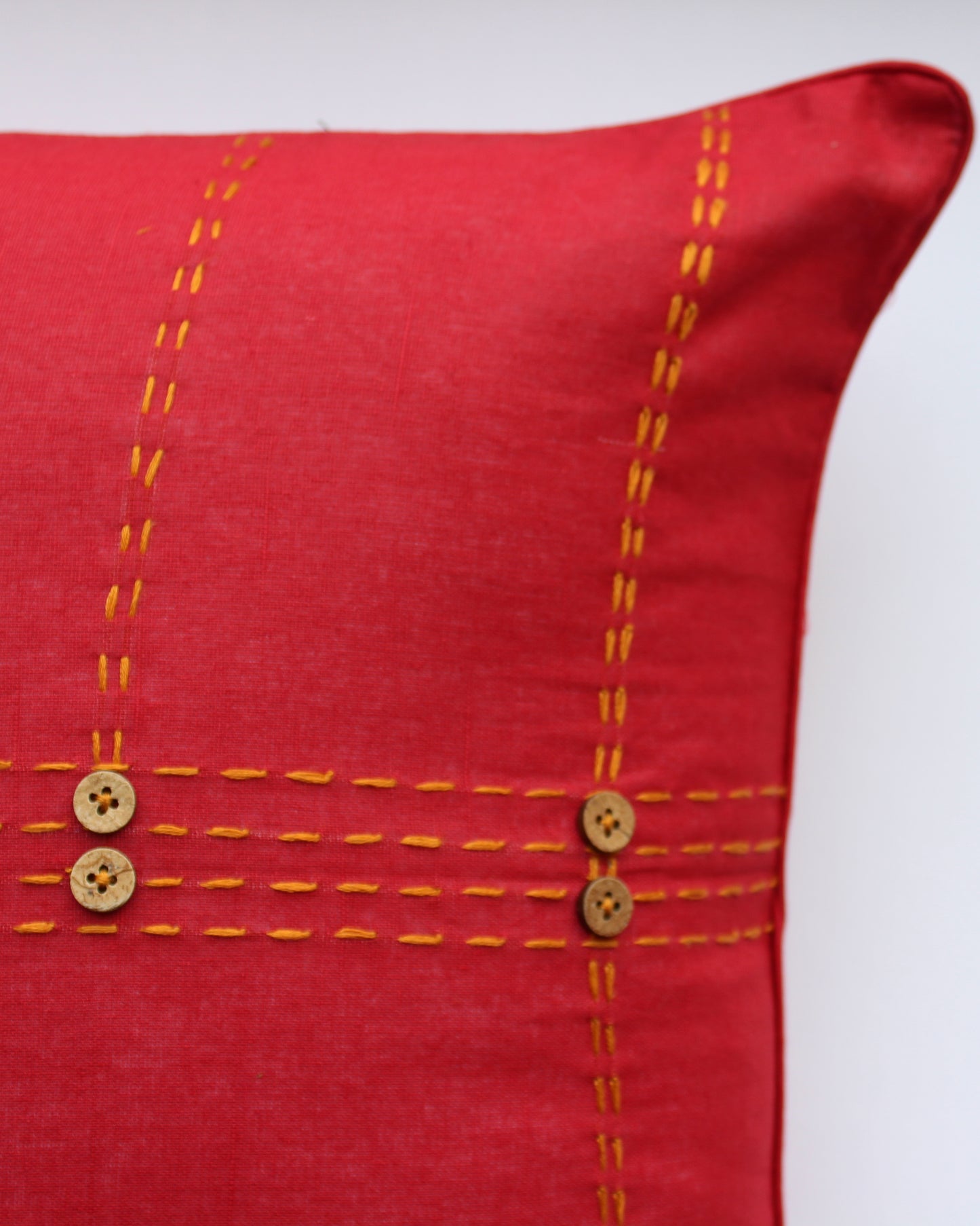Pop Red Hand-Embroidered Cushion Cushion Cover
