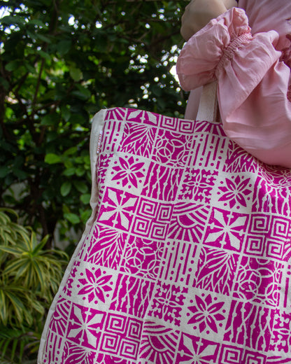 Fuchsia Pink Market Tote Bag