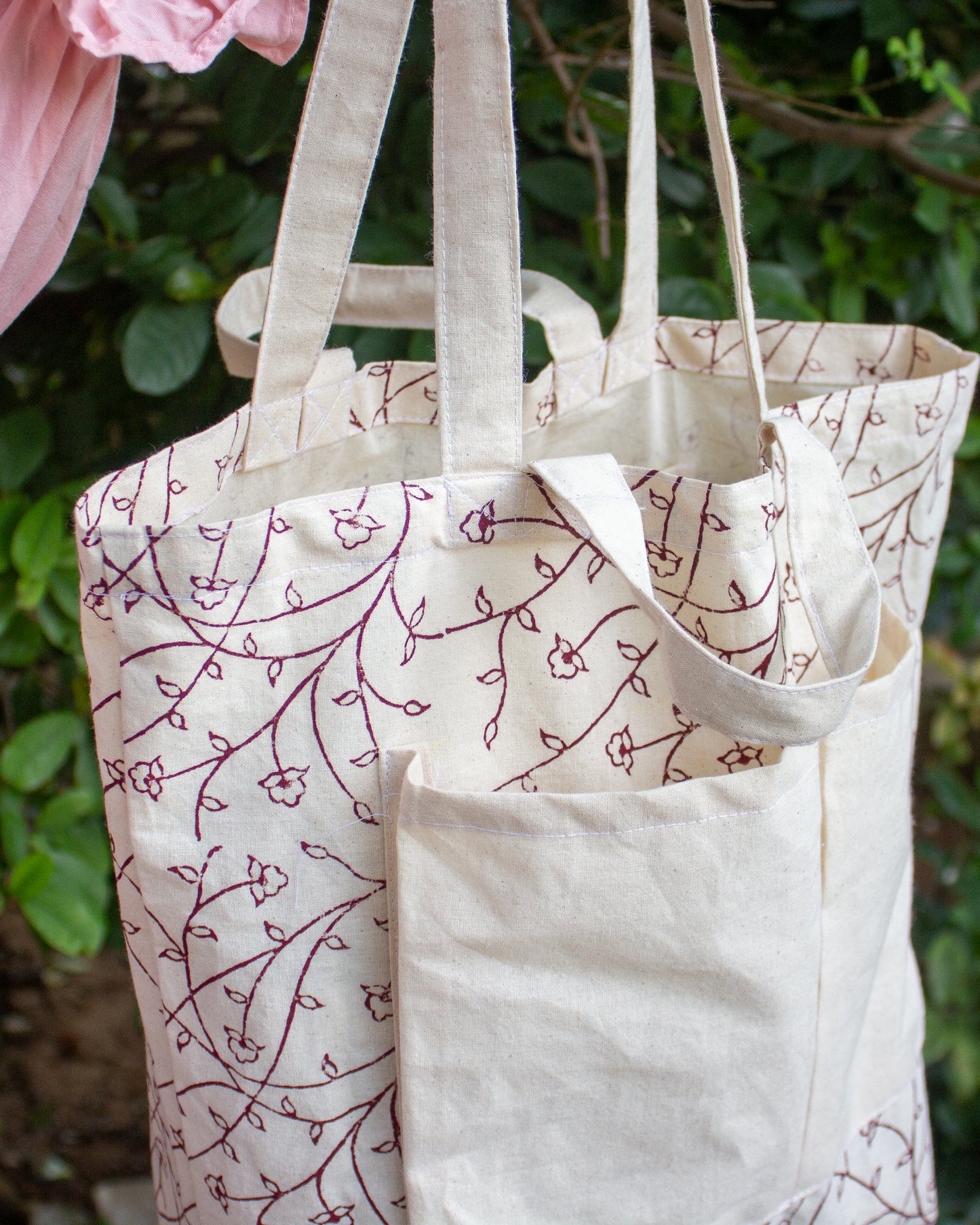 Floral Double Hand Tote Bag