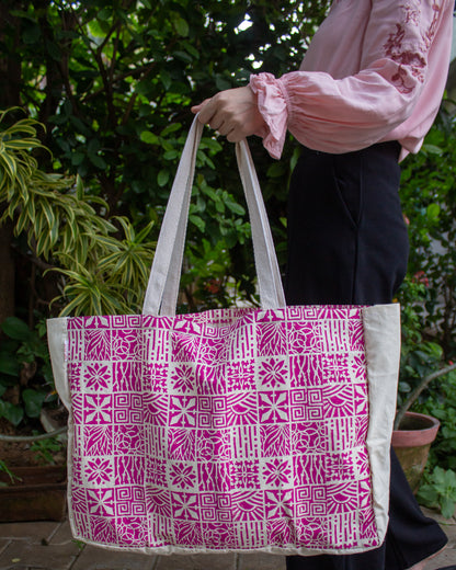 Fuchsia Pink Market Tote Bag