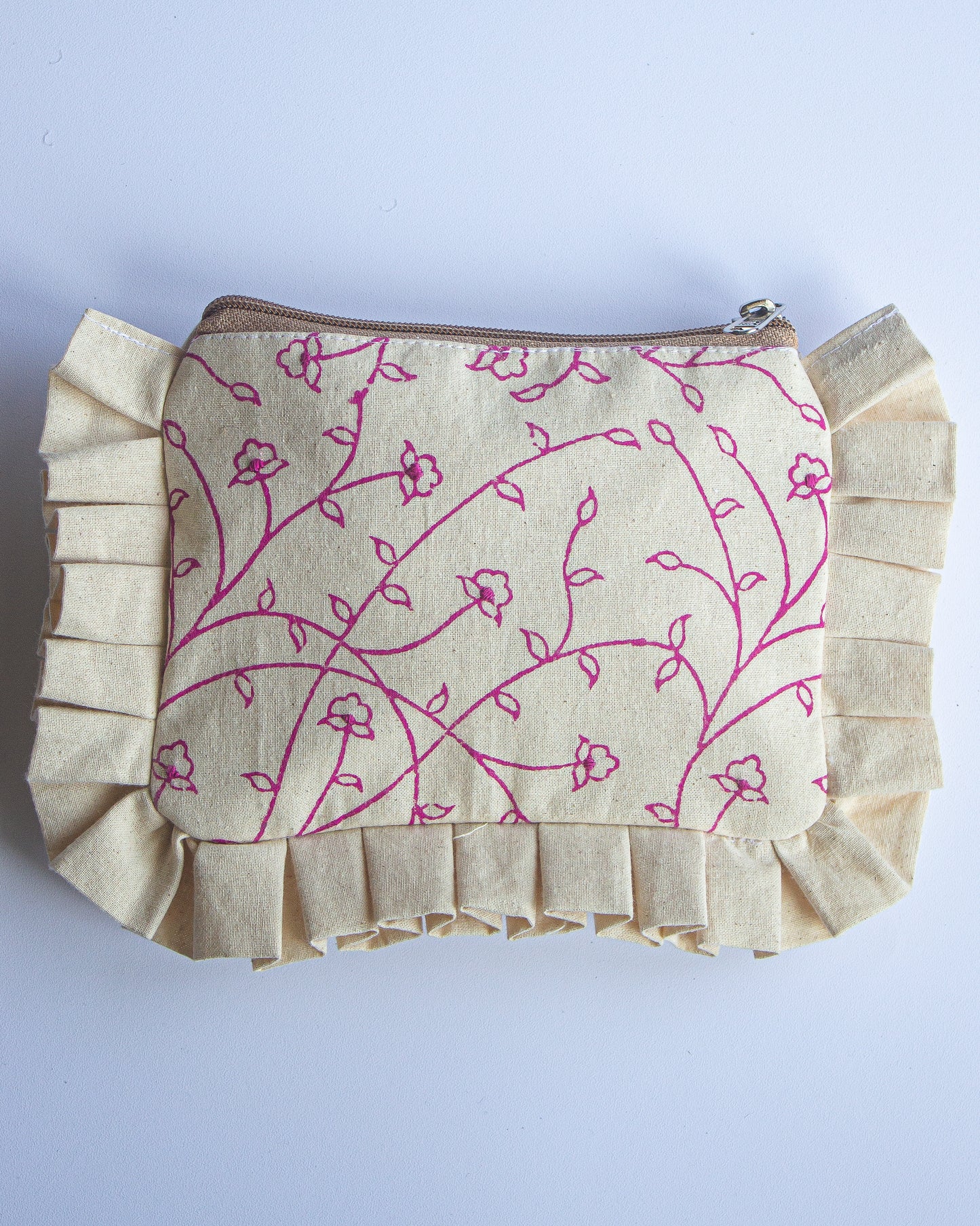 Purple Vine Pleated Pouch