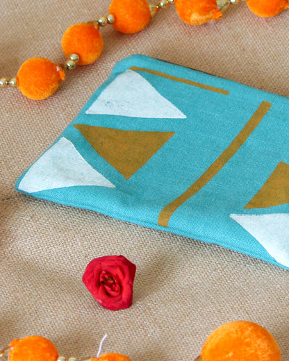 Temple Design Hand Block Printed Pouch