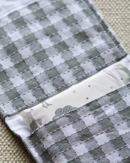 Grey Running Stitch Sanitary Napkin Pouch