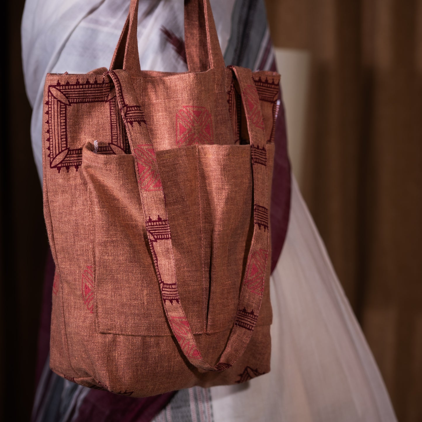 Umber Double Hand Tote Bag