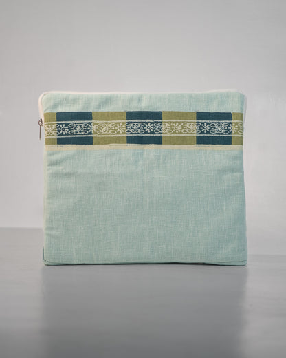 Blue-green laptop sleeve