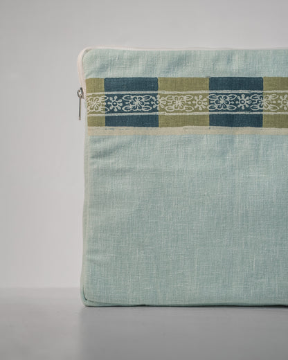 Blue-green laptop sleeve